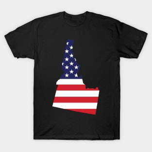 Idaho State Shape Flag Background T-Shirt